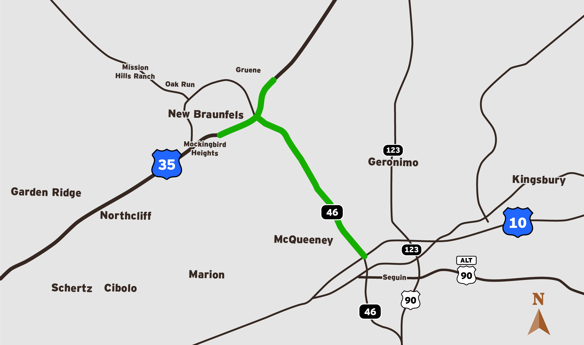 State Highway 46 Project Map